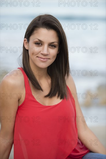 Caucasian woman smiling outdoors