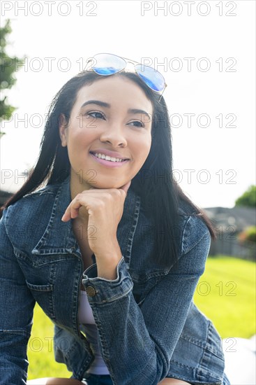 Close up of Black woman smiling