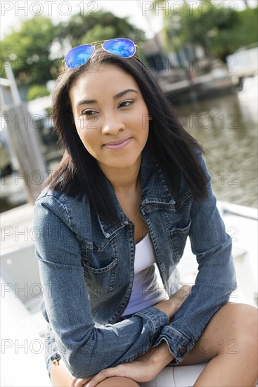 Close up of Black woman smiling