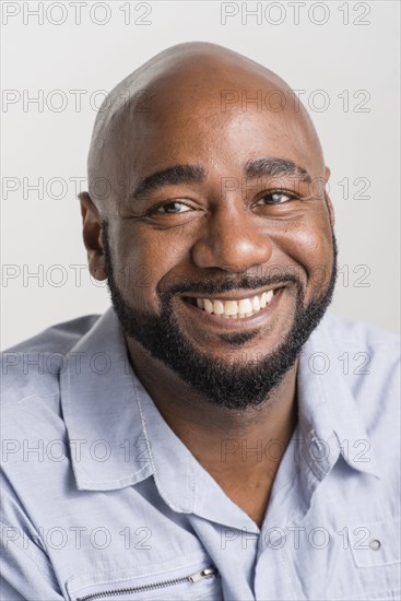 Close up of black man smiling