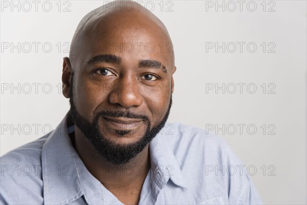 Close up of black man smiling