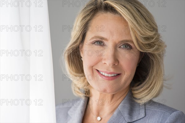 Caucasian businesswoman smiling