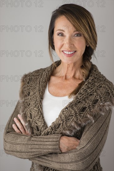 Caucasian woman with arms crossed