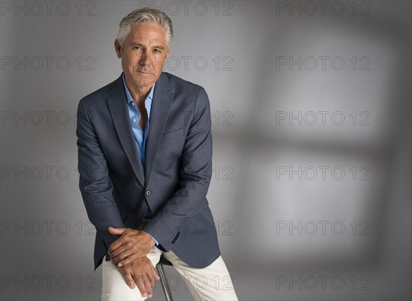 Caucasian businessman smiling