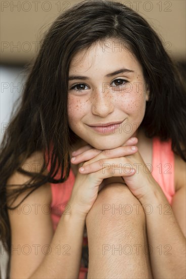 Mixed race girl smiling