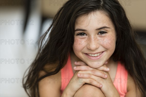 Mixed race girl smiling