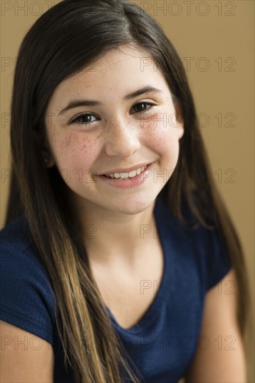 Mixed race girl smiling