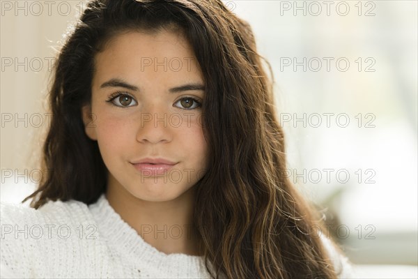 Mixed race girl smiling