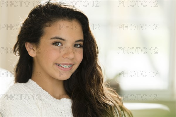 Mixed race girl smiling