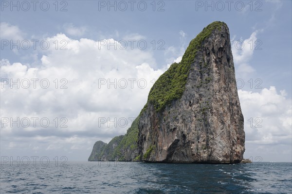 Large rock formation in ocean