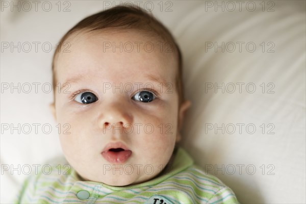 Curious Caucasian baby boy