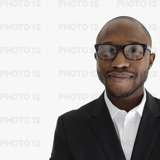 Black businessman smiling