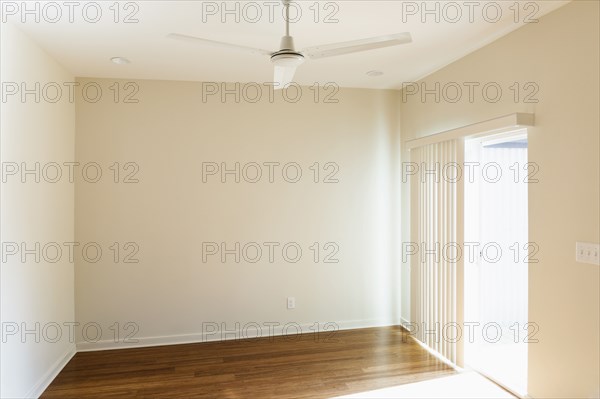 Ceiling fan over empty room