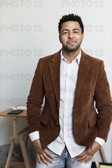 African American businessman smiling