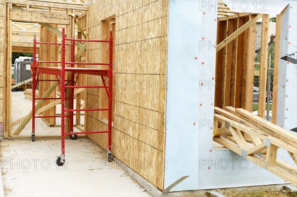 Scaffolding at construction site