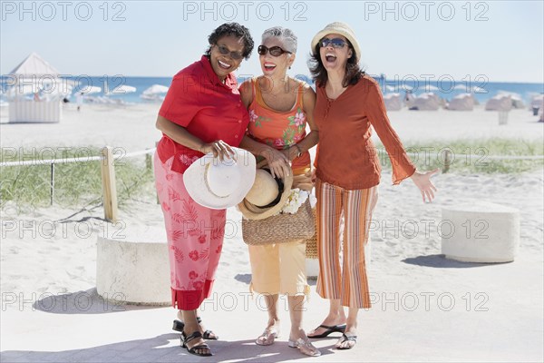 Group of middle-aged women at the beach