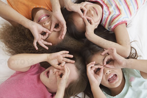 Young girls being silly