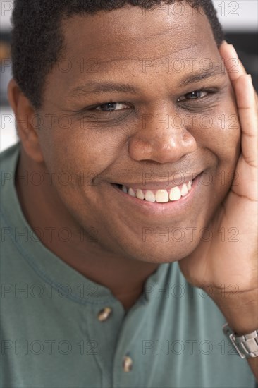 Close up of African man smiling