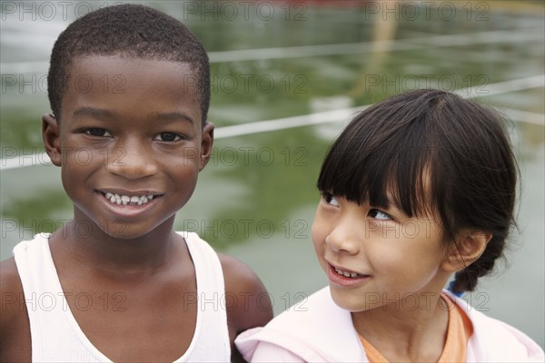 Multi-ethnic children on playground