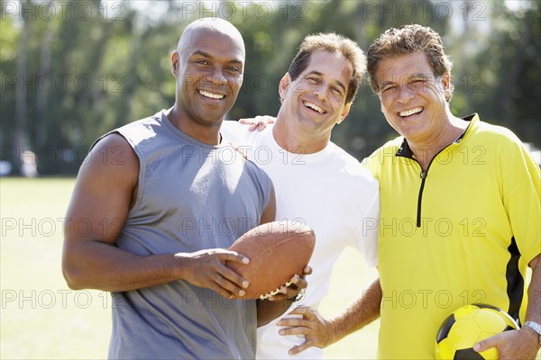 Multi-ethnic men in athletic gear