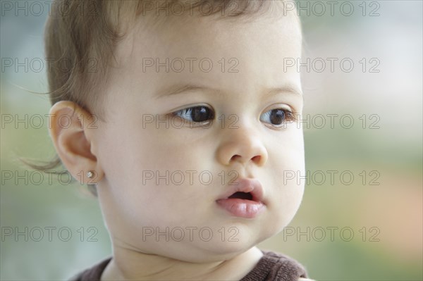 Close up of Hispanic baby girl