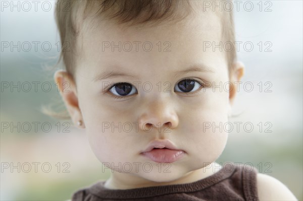 Close up of Hispanic baby girl