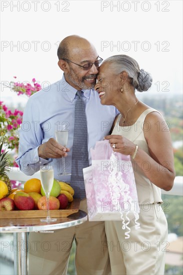 African couple celebrating anniversary