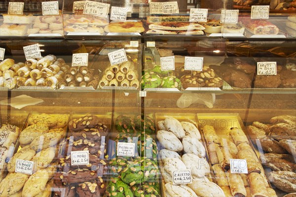 Variety of cookies in display case