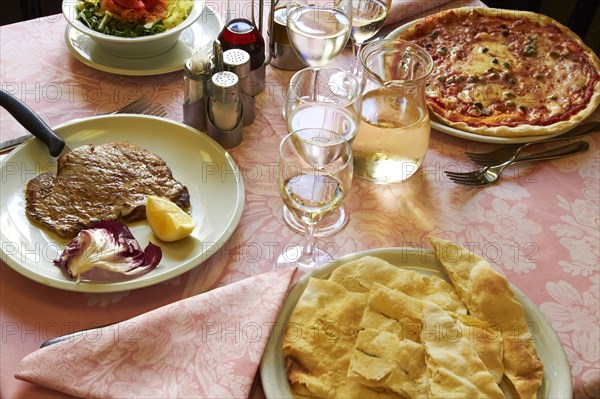 Food on restaurant table