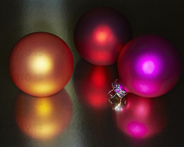 Festive colored Christmas ornaments