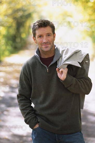 Man walking on rural road