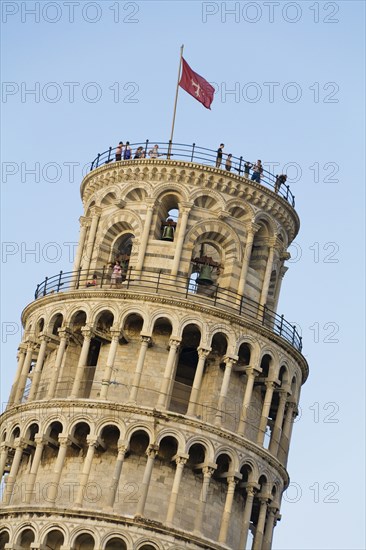 Tourists on Leaning Tower of Pisa