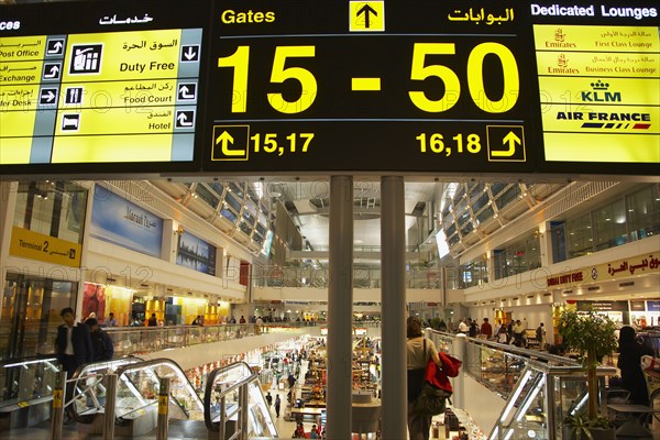 Airport sign in terminal