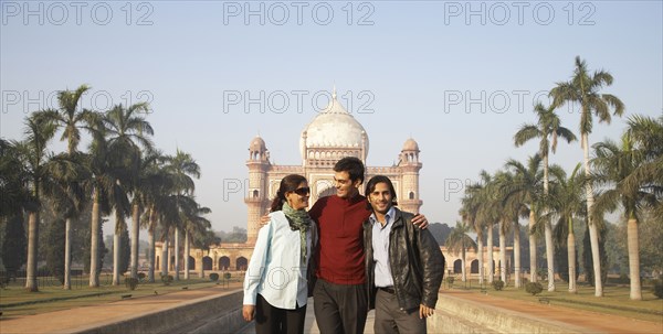 Indian family walking by Safdarjang's Tomb