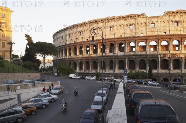 Colosseum overlooking parking lot