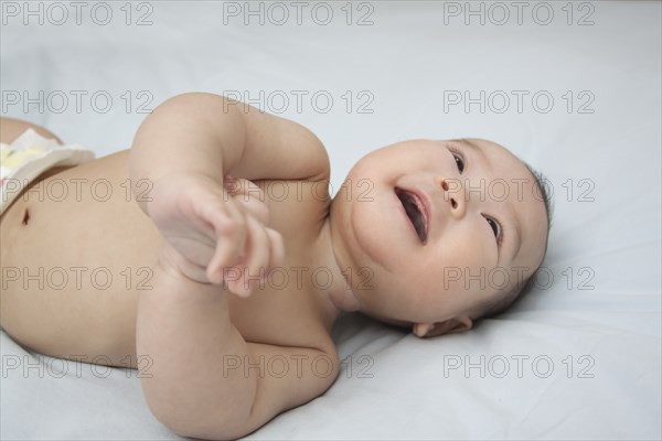 Chinese baby girl laughing