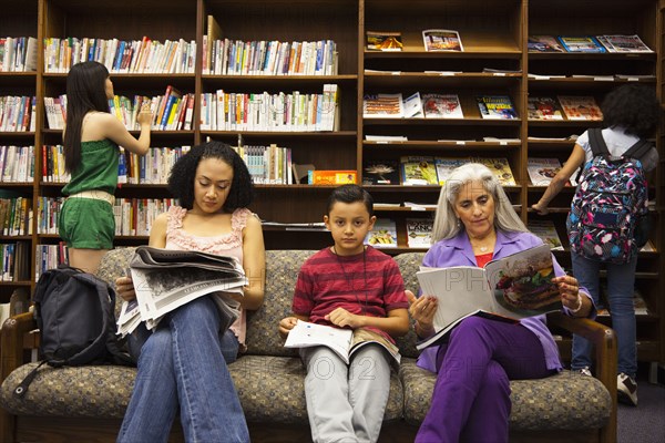 People reading in library