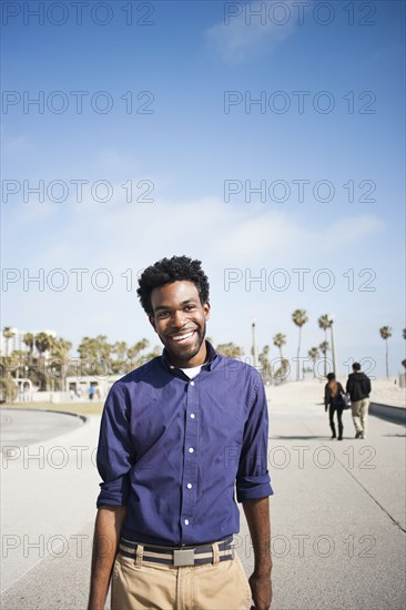 African American man standing outdoors