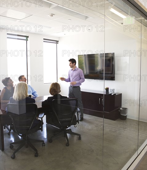 Businessman talking in meeting