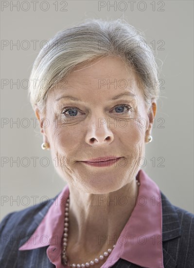 Caucasian businesswoman smiling