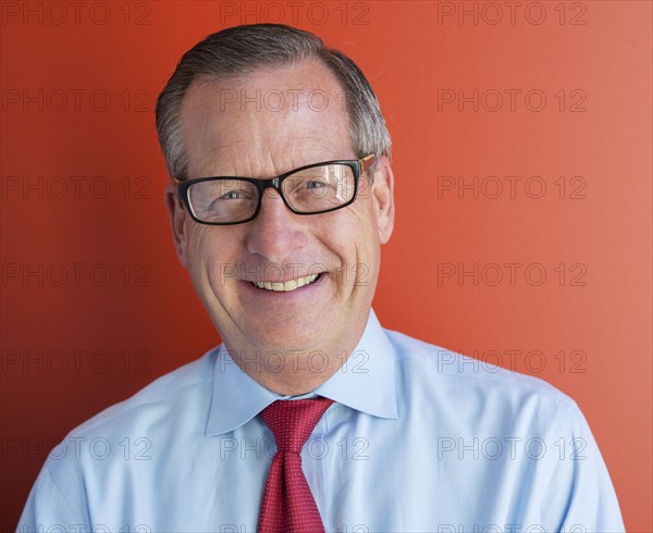 Caucasian businessman smiling