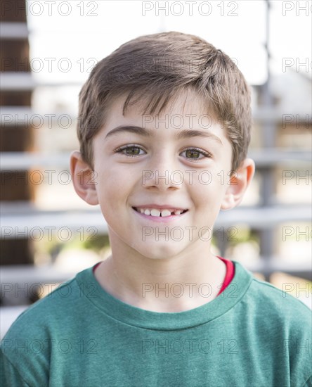 Close up of Caucasian boy smiling