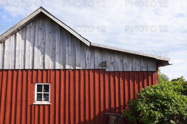Building siding under clouds