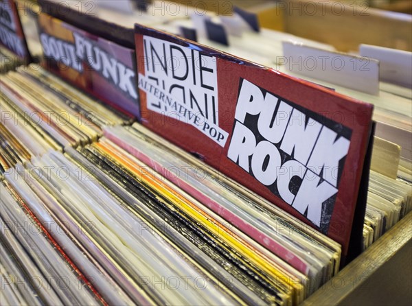 Punk rock records for sale in store