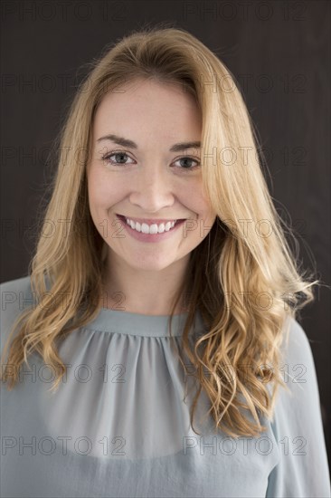 Caucasian businesswoman smiling