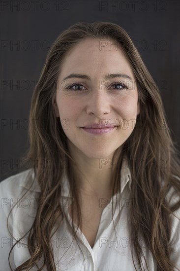 Caucasian businesswoman smiling