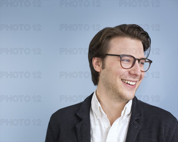 Caucasian businessman smiling