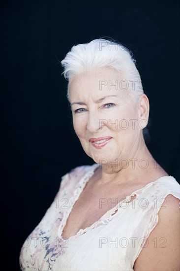 Close up of smiling Caucasian woman