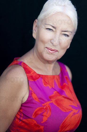 Close up of smiling Caucasian woman