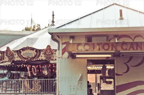 Cotton candy stall at amusement park